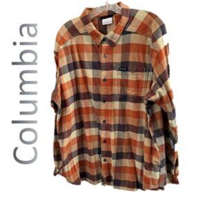COLUMBIA Men's Flannel Plaid Shirt XXL